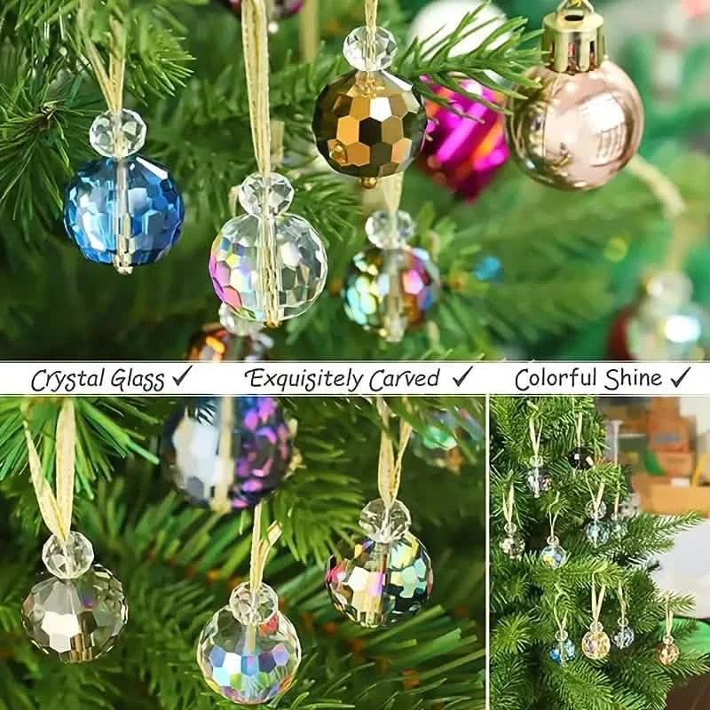 12-Pieces: Multicolor Crystal Glass Christmas Balls Ornaments DailySale