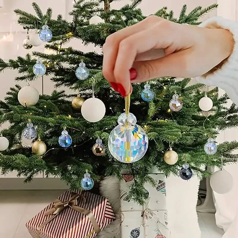 12-Pieces: Multicolor Crystal Glass Christmas Balls Ornaments DailySale