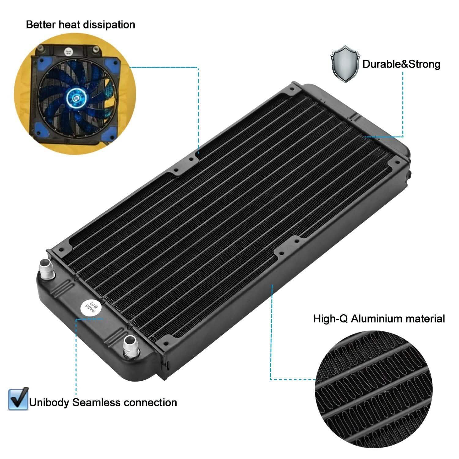 12 Pipe Aluminum CPU CO2 Laser Water Cool System Computer R240 DailySale