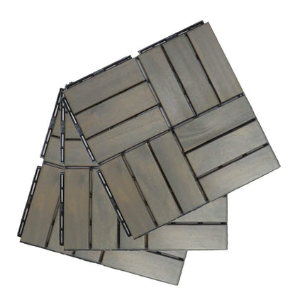 12" x 12" Square Teak Interlocking Deck Tiles DailySale
