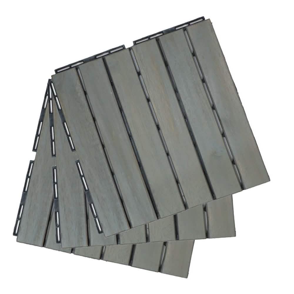 12" x 12" Square Teak Interlocking Deck Tiles DailySale