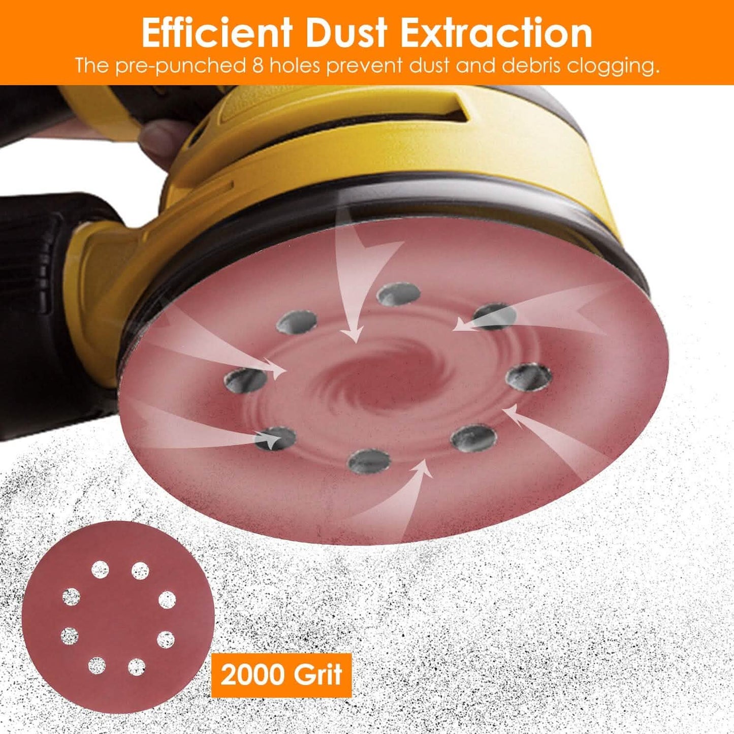 120-Pack: 5-Inch 8 Hole Round Sandpapers DailySale