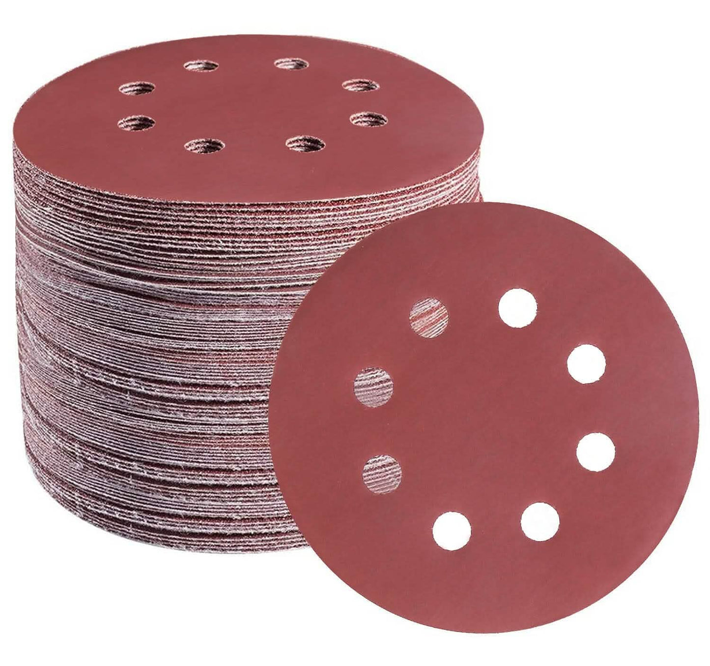 120-Pack: 5-Inch 8 Hole Round Sandpapers DailySale