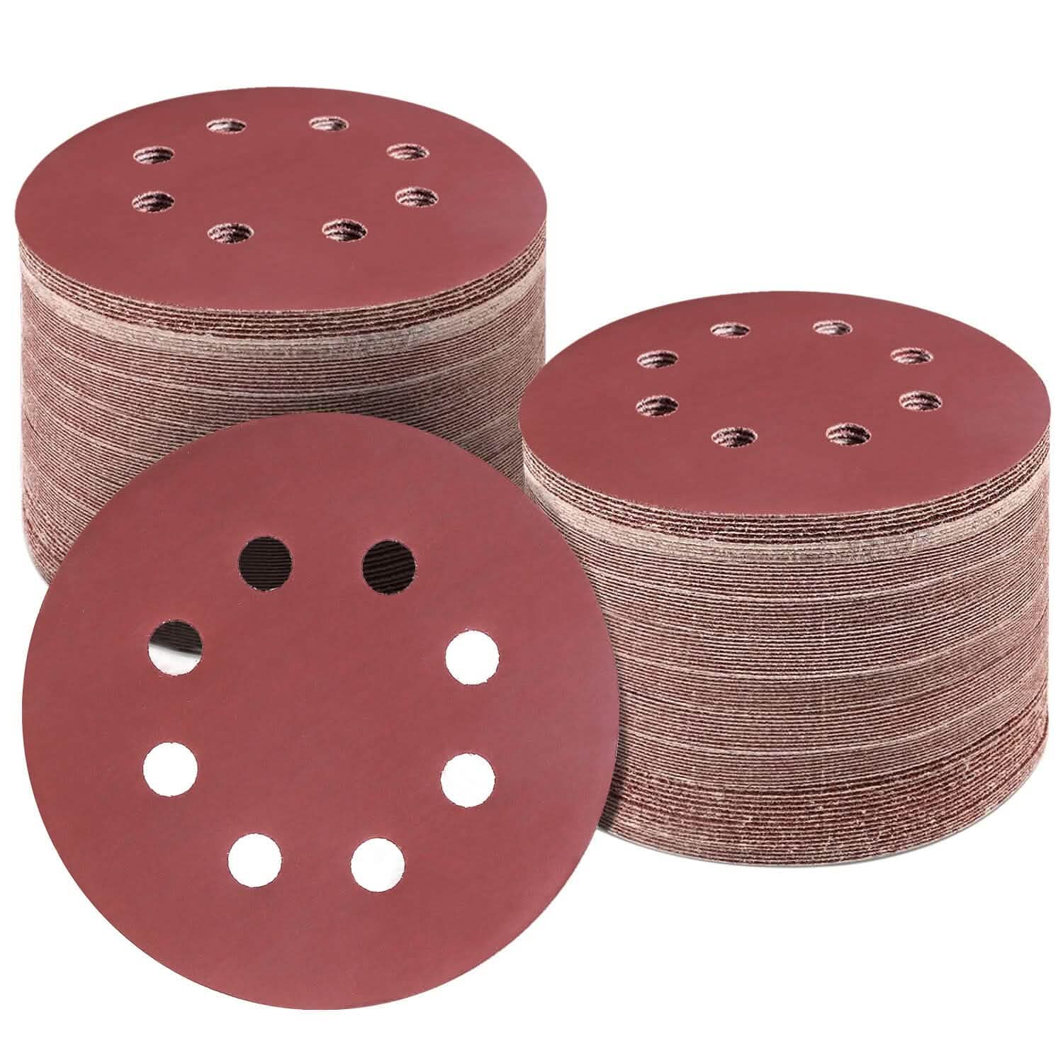 120-Pack: 5-Inch 8 Hole Round Sandpapers DailySale