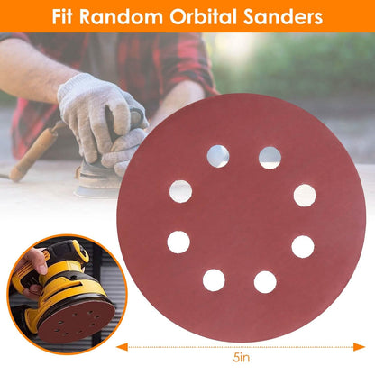 120-Pack: 5-Inch 8 Hole Round Sandpapers DailySale