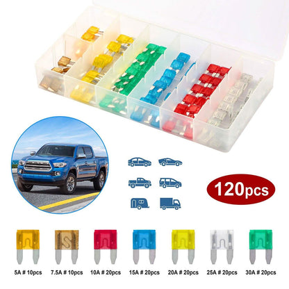 120-Pieces: Mini Auto Blade Fuse Set DailySale