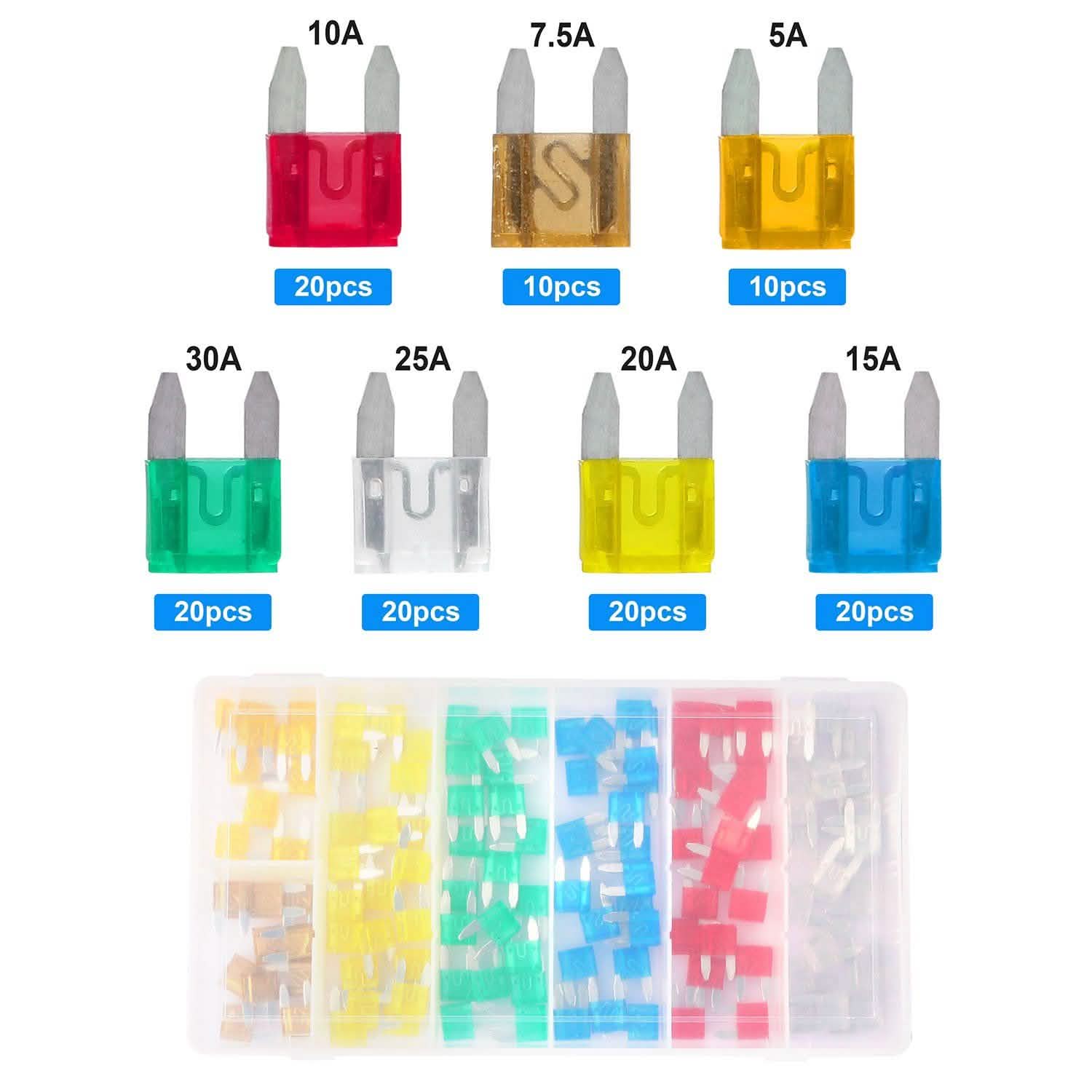 120-Pieces: Mini Auto Blade Fuse Set DailySale