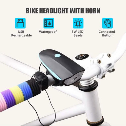 1200mAh Rechargeable Bike Headlight with Horn DailySale