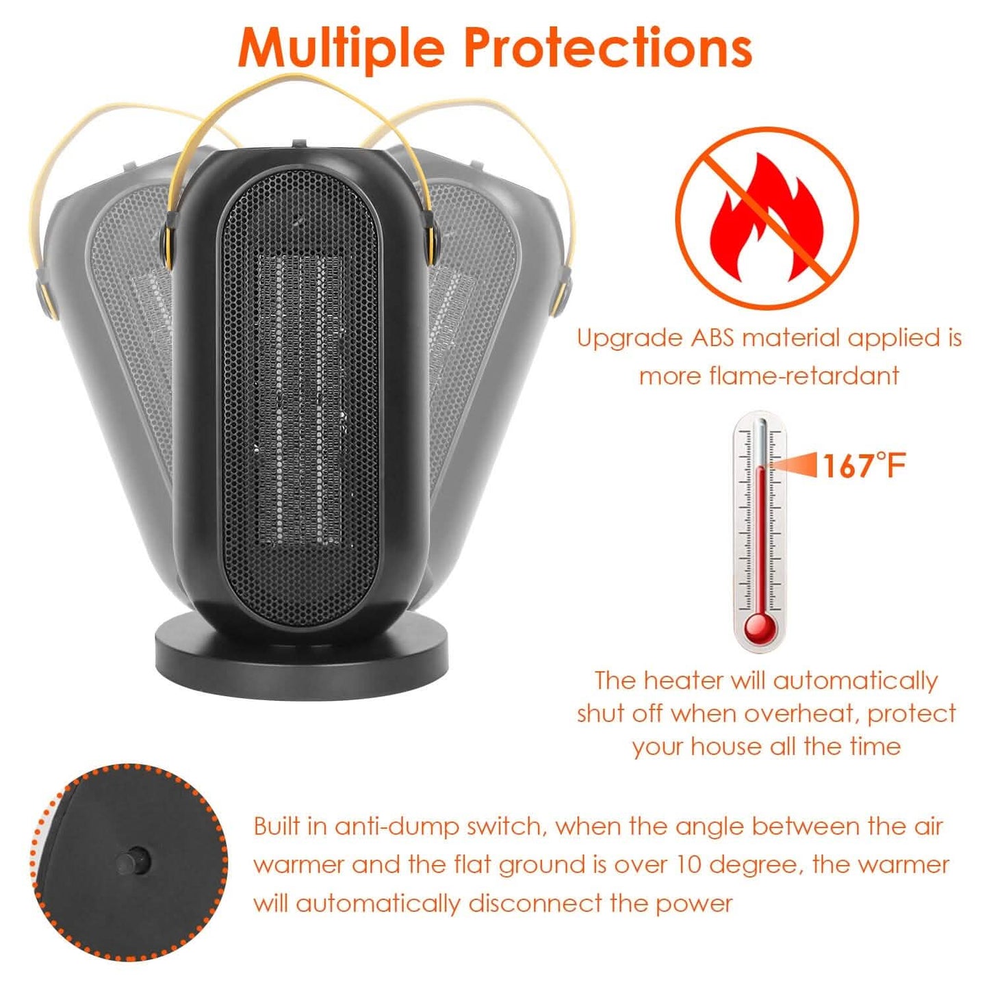1200W Portable Electric Fan Heater DailySale