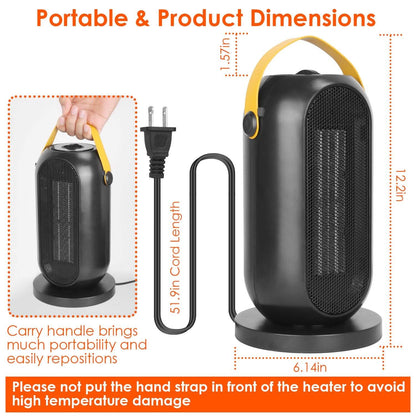 1200W Portable Electric Fan Heater DailySale