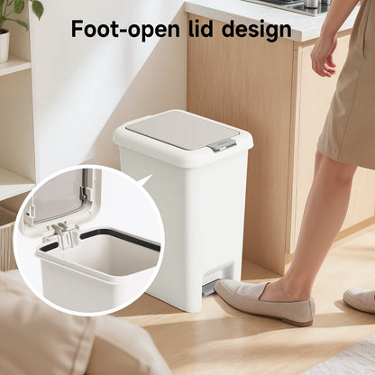 20L Oval Trash Can – Quiet Press-Top Lid with Foot Pedal DailySale