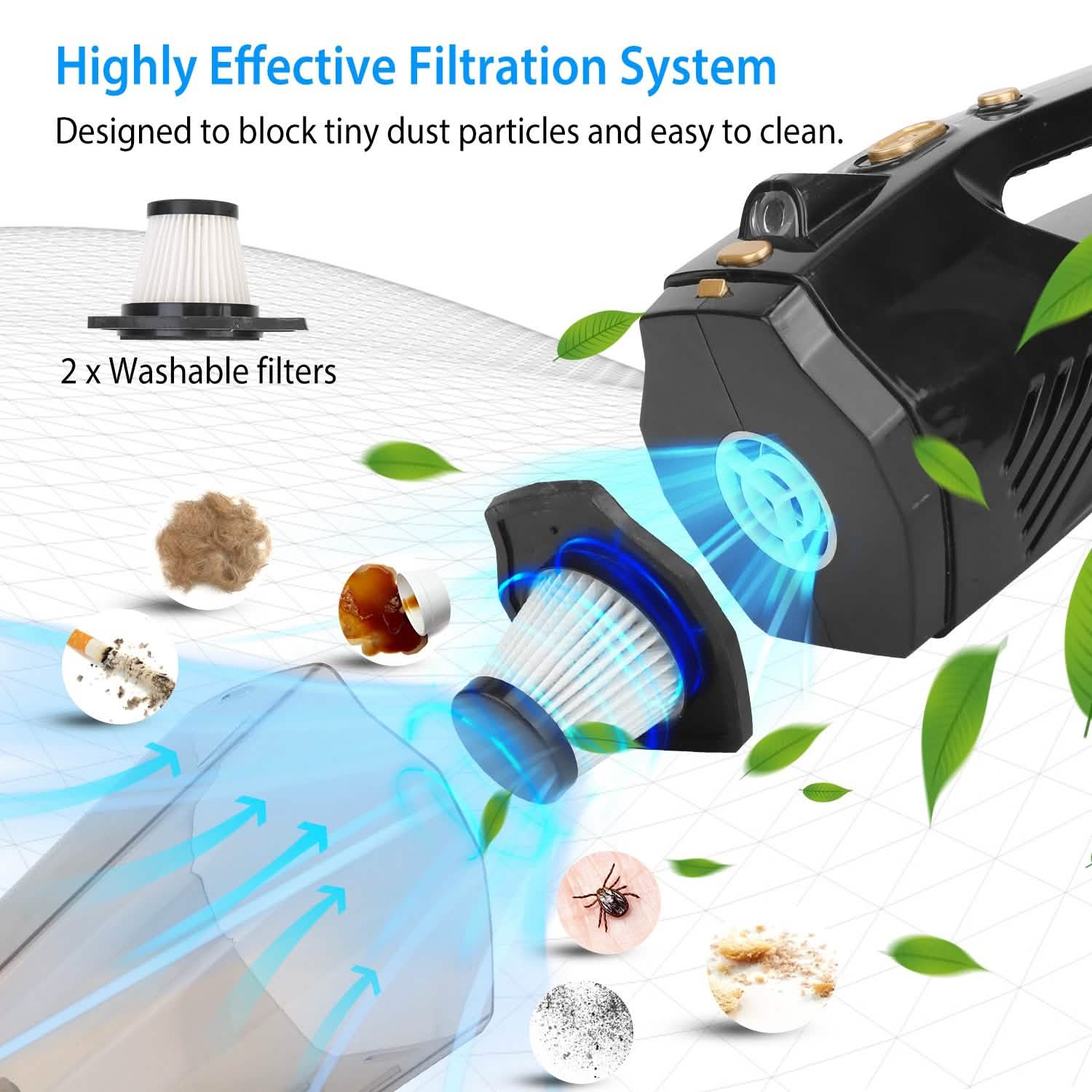 120W 8000PA Handheld Cordless Car Vacuum Cleaner with Accessory kit DailySale