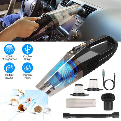 120W 8000PA Handheld Cordless Car Vacuum Cleaner with Accessory kit DailySale