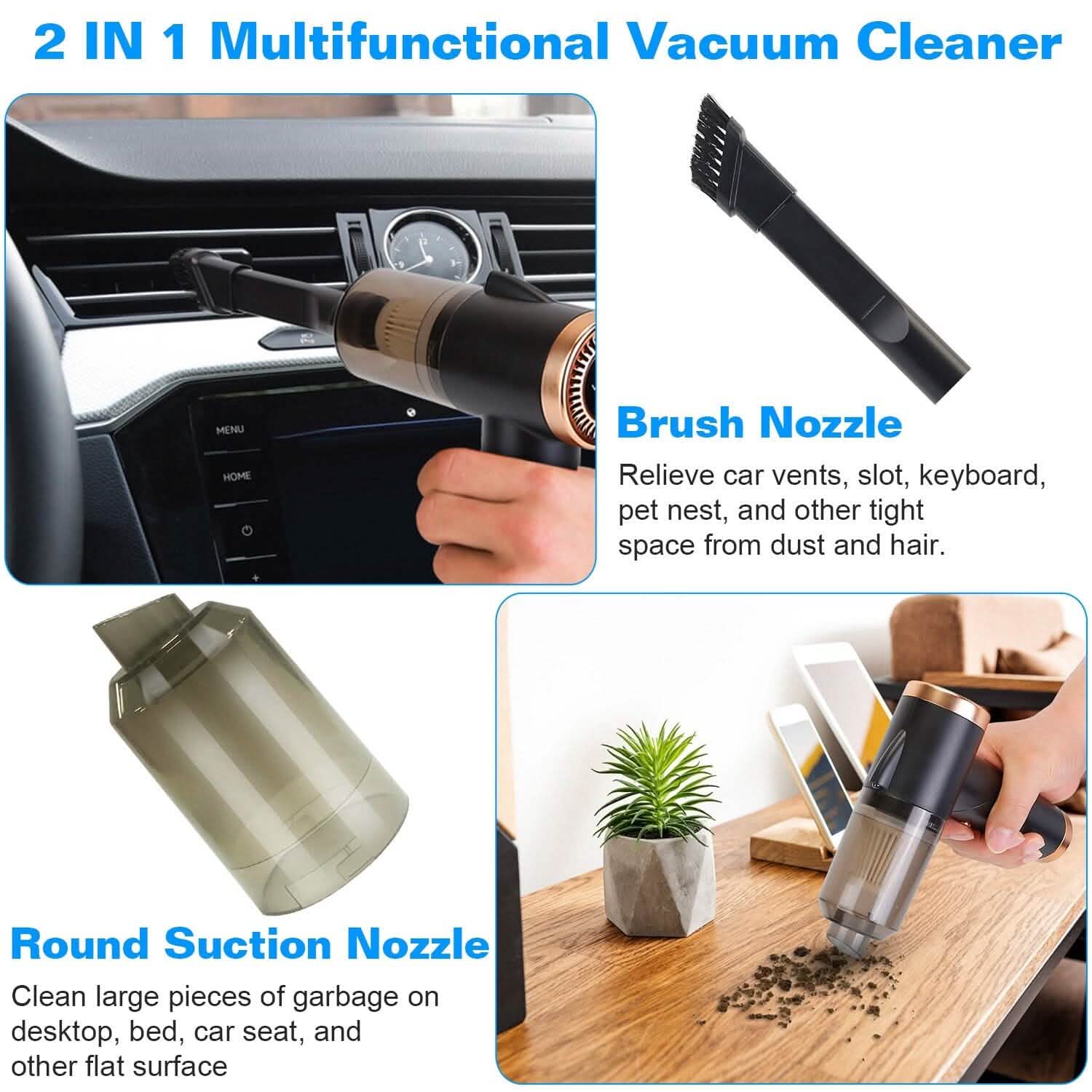 120W 9000PA Cordless Handheld Car Vacuum Cleaner with Searchlight DailySale