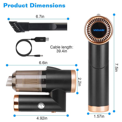 120W 9000PA Cordless Handheld Car Vacuum Cleaner with Searchlight DailySale