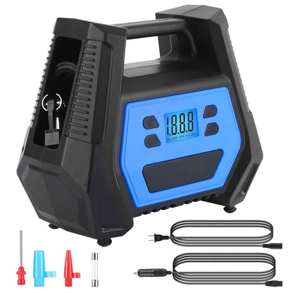 120W Max Power Portable Tire Pump with Digital Display LED Light DailySale