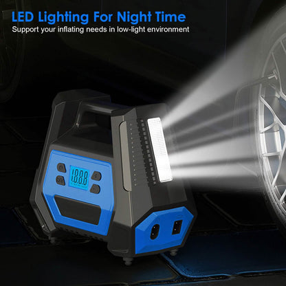 120W Max Power Portable Tire Pump with Digital Display LED Light DailySale