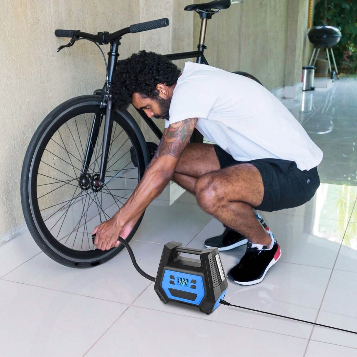 120W Max Power Portable Tire Pump with Digital Display LED Light DailySale