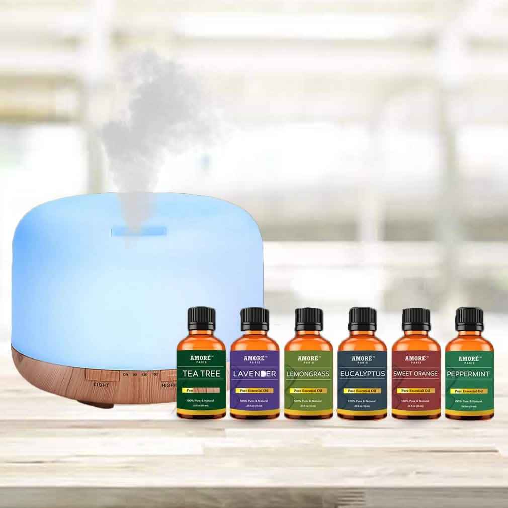 7-Piece Set: 5-in-1 Premium Ultrasonic Aromatherapy Diffuser with Essential Oil DailySale