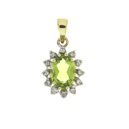 .96ct Peridot Diamond Fashion Pendants 10KT Yellow Gold Bids.com