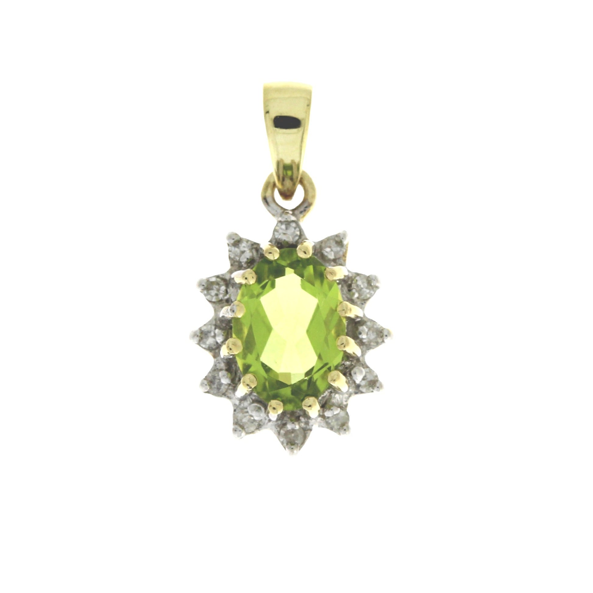 .96ct Peridot Diamond Fashion Pendants 10KT Yellow Gold Bids.com