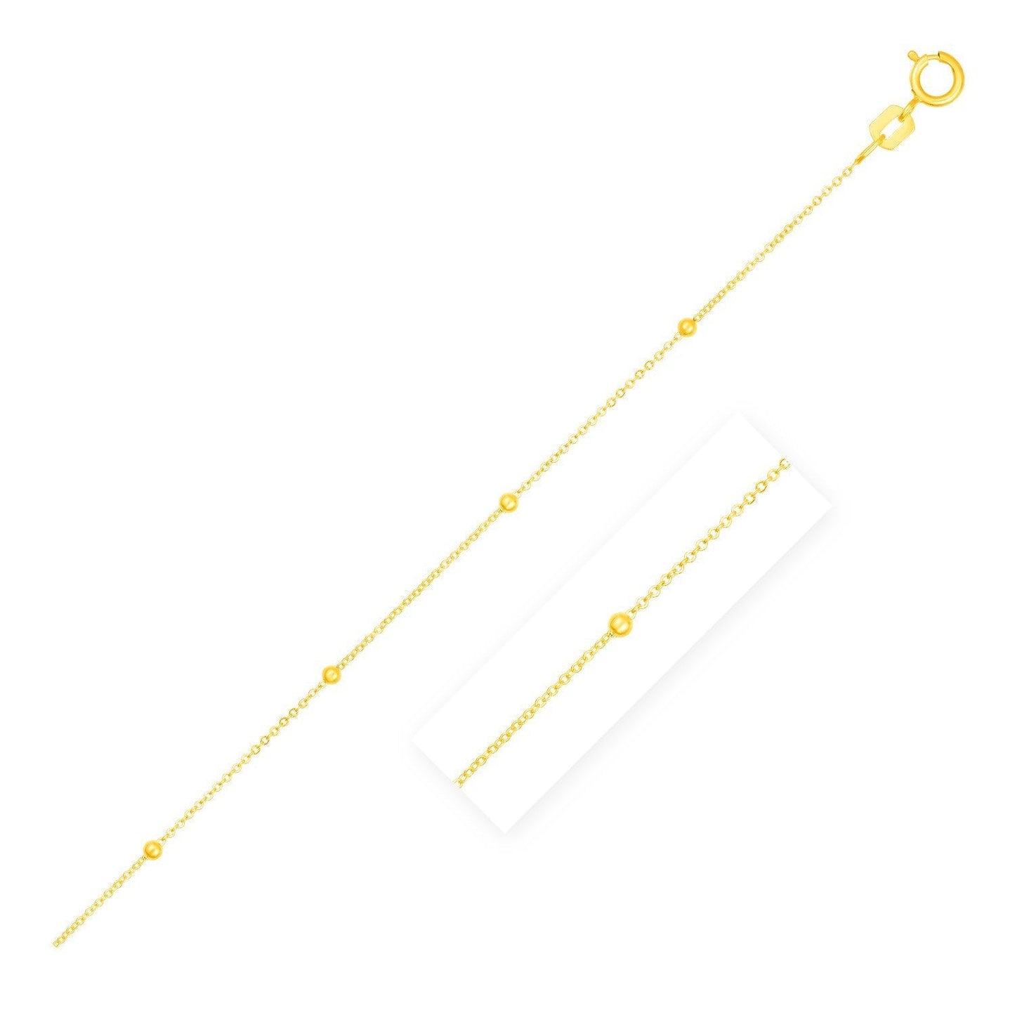 Bead Links Saturn Chain in 14k Yellow Gold (3.5mm) Bids.com