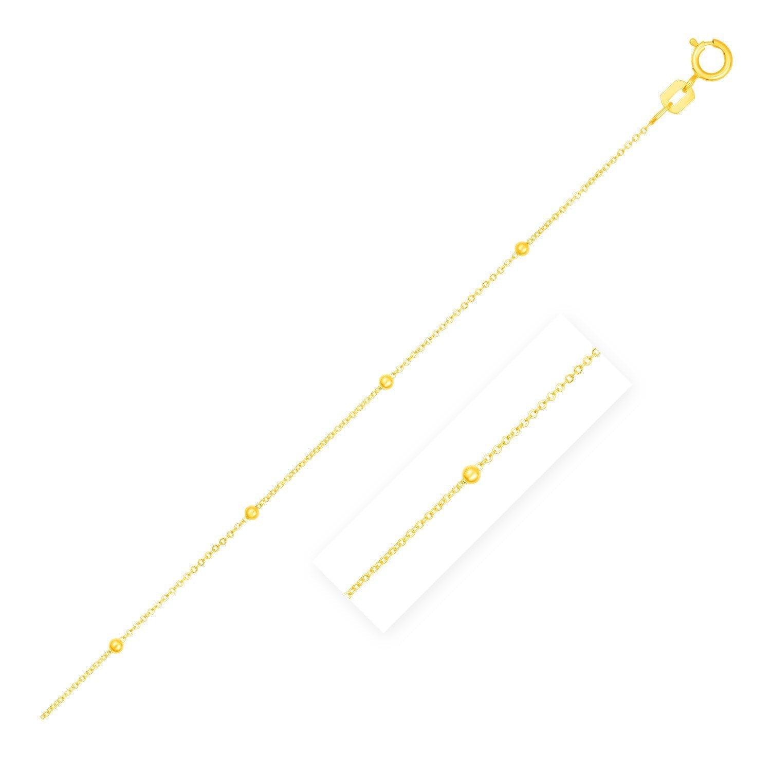 Bead Links Saturn Chain in 14k Yellow Gold (3.5mm) Bids.com