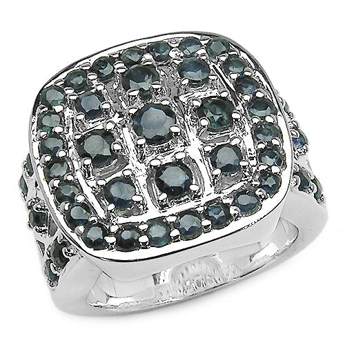 2.60 Carat Genuine Blue Sapphire .925 Sterling Silver Ring Bids.com