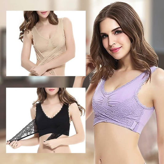 3-Pack: Floral Lace-Paneled Modesty Bras DailySale