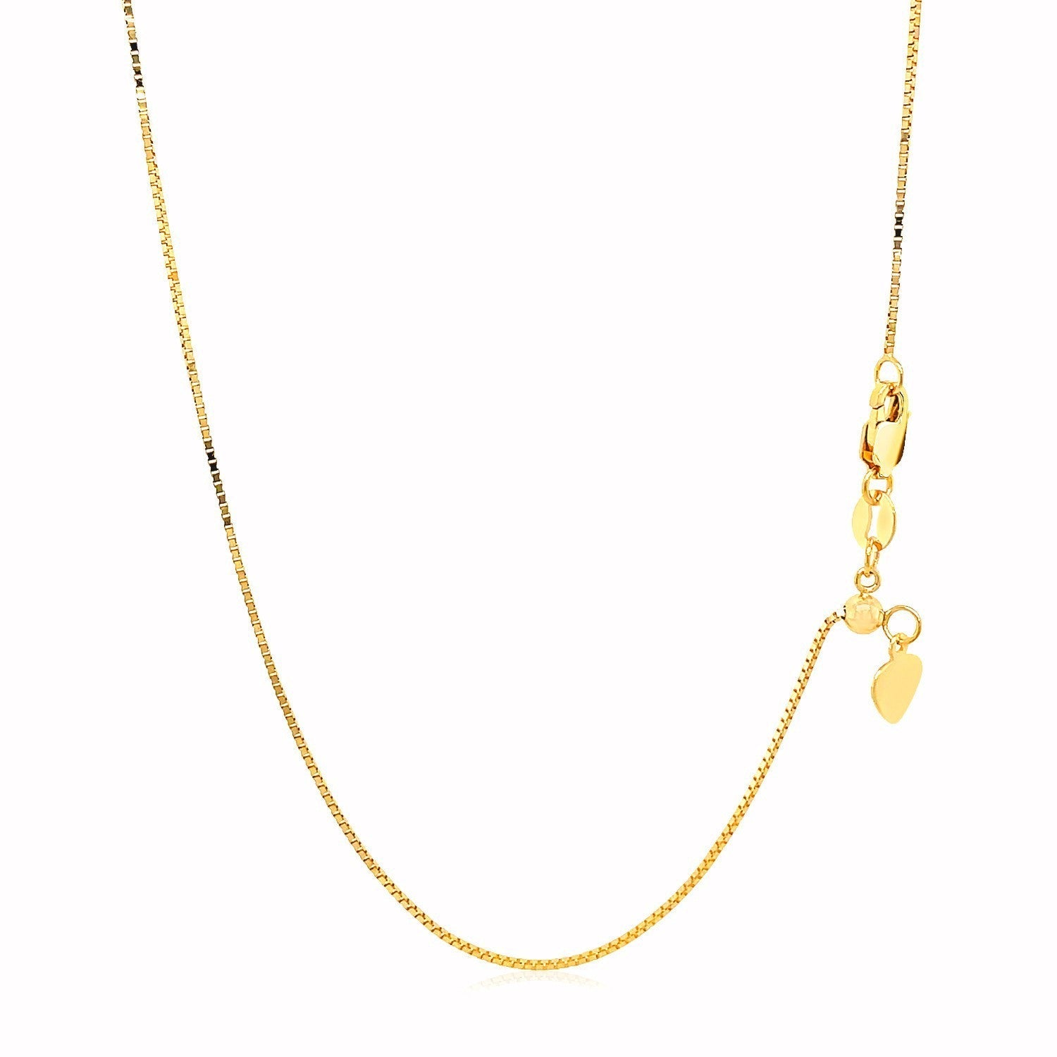 14k Yellow Gold Adjustable Box Chain 0.7mm Bids.com