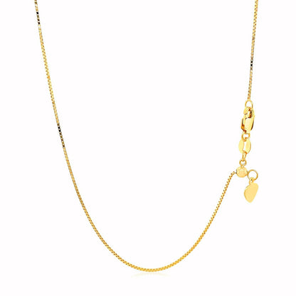 14k Yellow Gold Adjustable Box Chain 0.7mm Bids.com