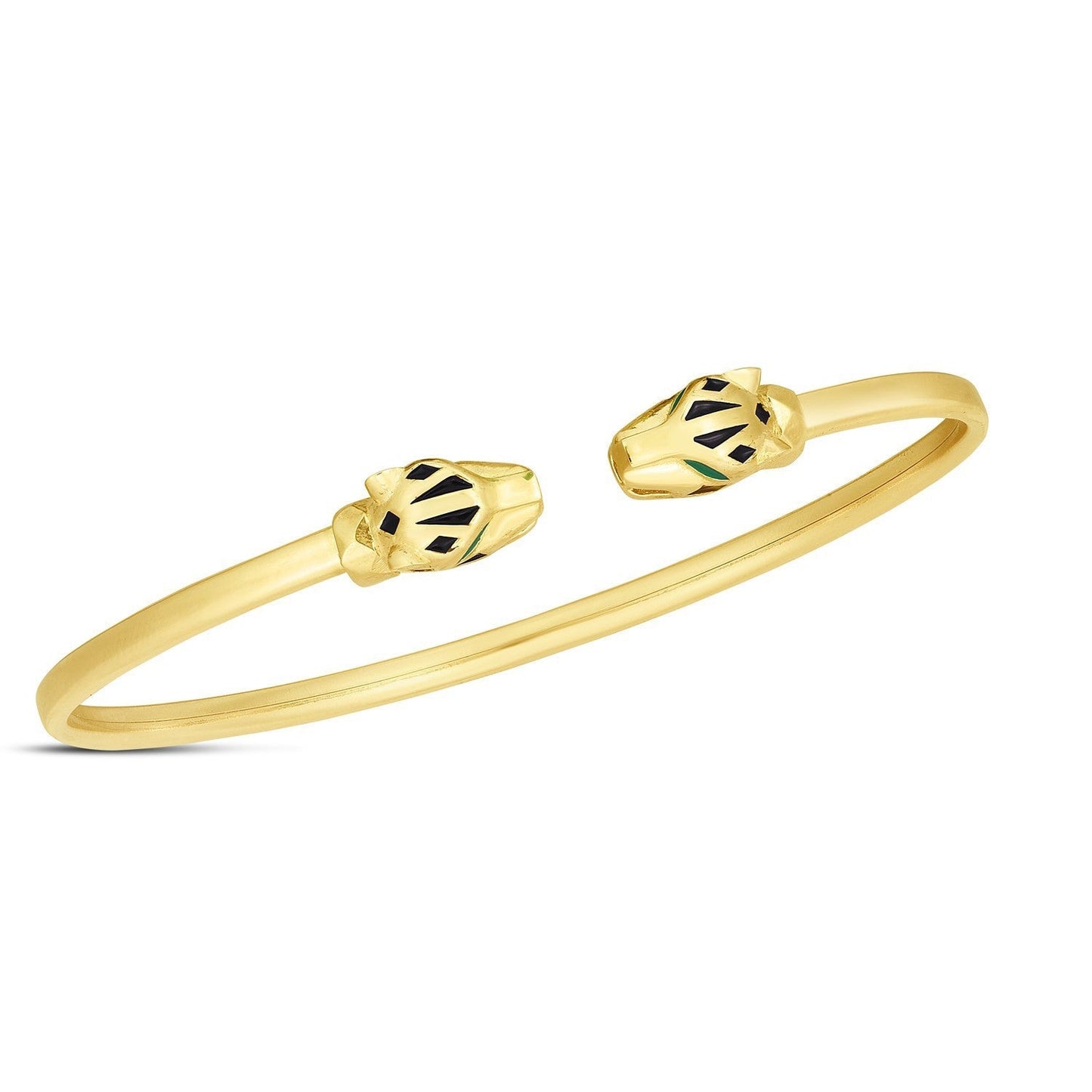 14k Yellow Gold Panther Bangle (3.00 mm) Bids.com