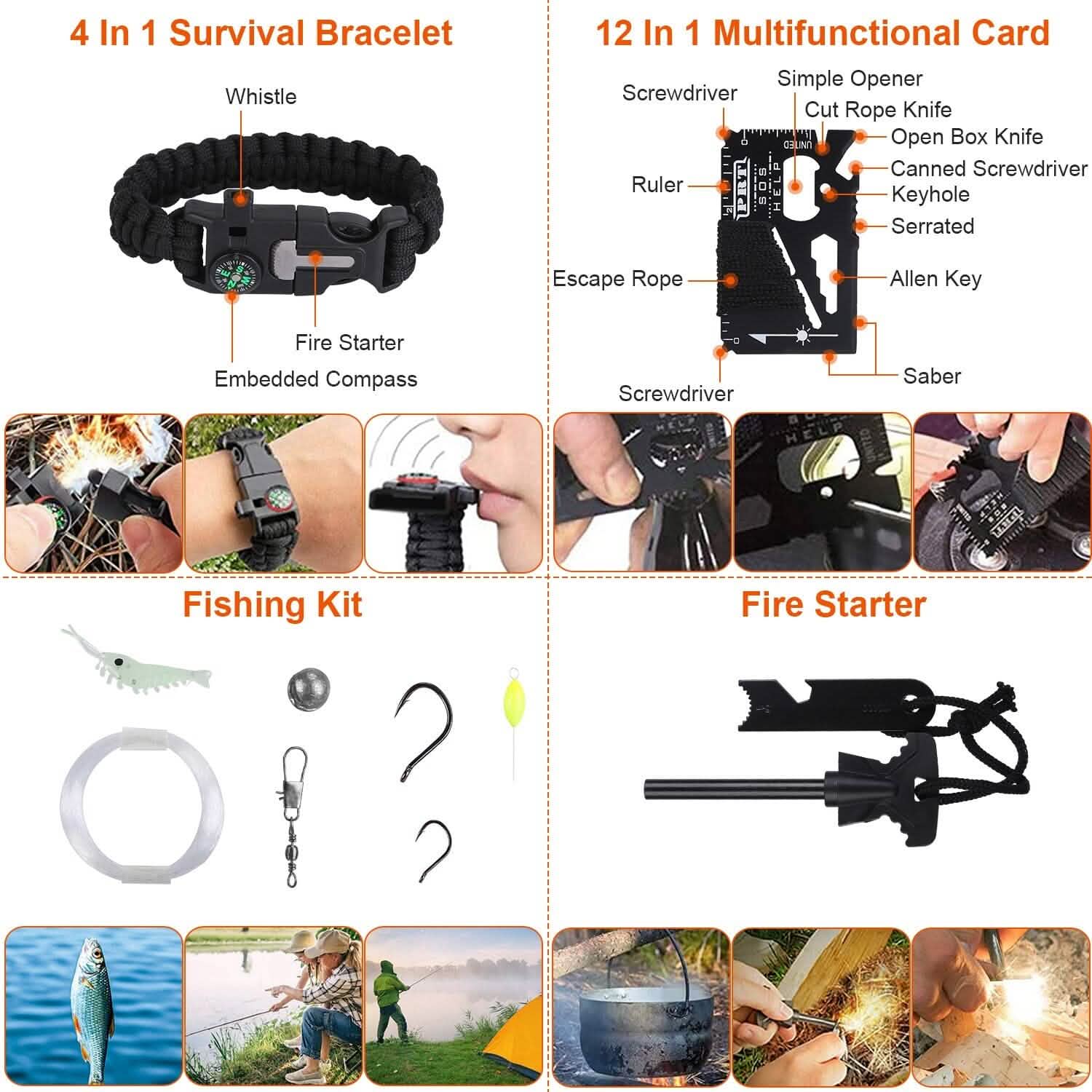 125-Pieces: Emergency Survival Gear Tactical for Outdoor Adventure DailySale