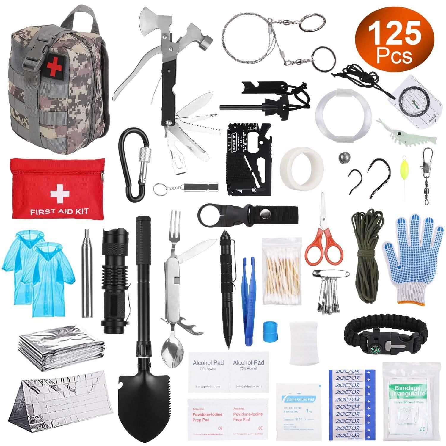 125-Pieces: Emergency Survival Gear Tactical for Outdoor Adventure DailySale