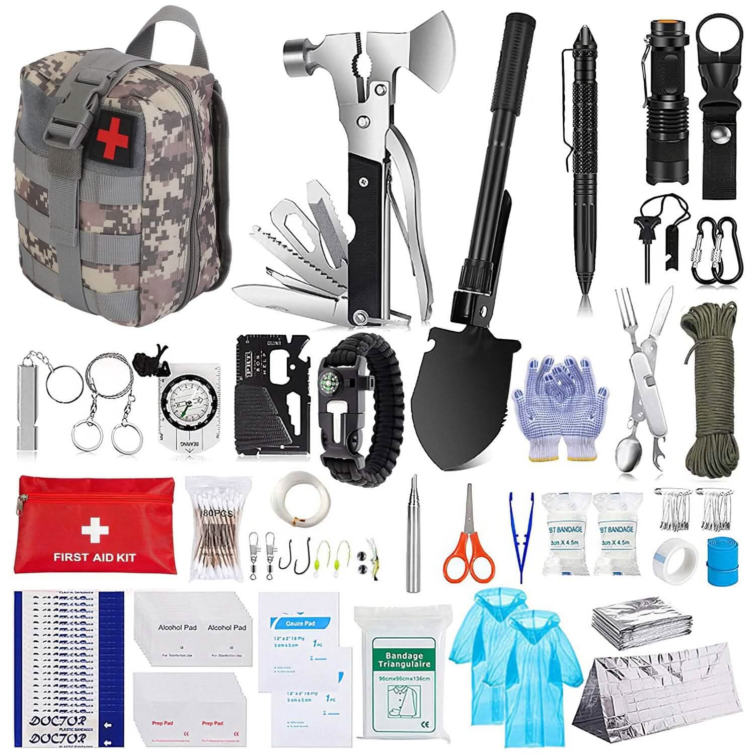 125-Pieces: Emergency Survival Gear Tactical for Outdoor Adventure DailySale