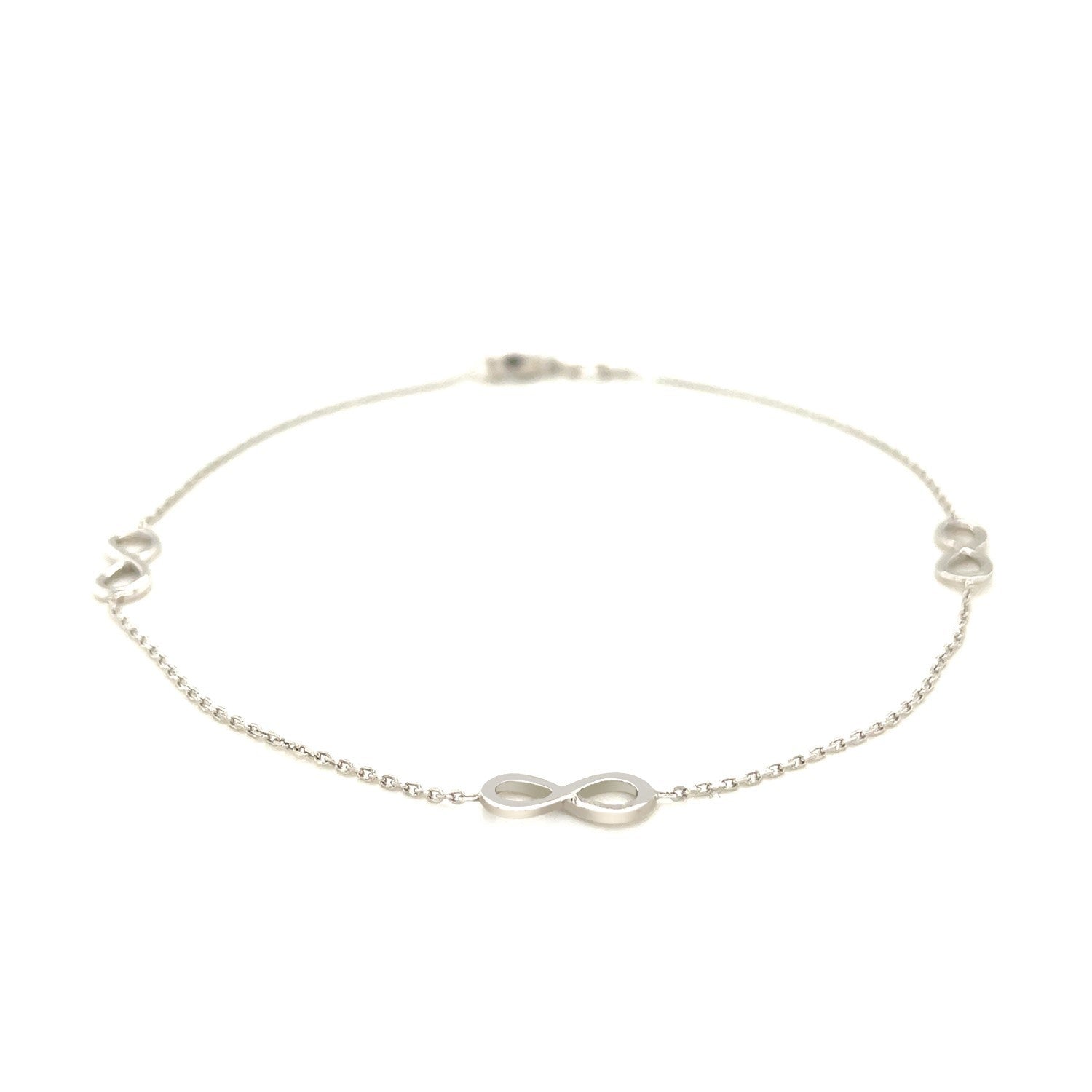 Sterling Silver Anklet with Infinity Symbols Bids.com