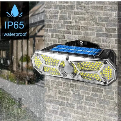 126 LEDs Portable Solar Security Lights, IP65 Waterproof Wireless Exterior Flood Light Detected Light DailySale