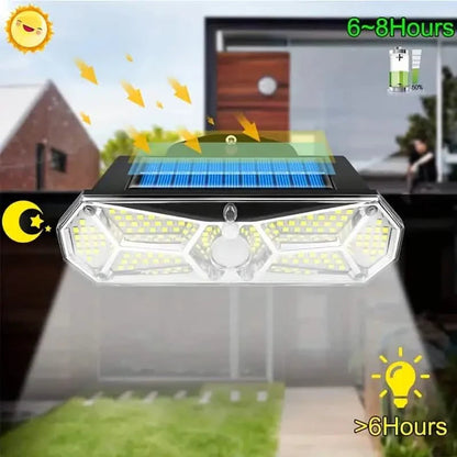 126 LEDs Portable Solar Security Lights, IP65 Waterproof Wireless Exterior Flood Light Detected Light DailySale