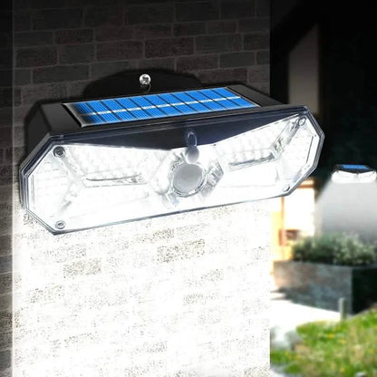126 LEDs Portable Solar Security Lights, IP65 Waterproof Wireless Exterior Flood Light Detected Light DailySale