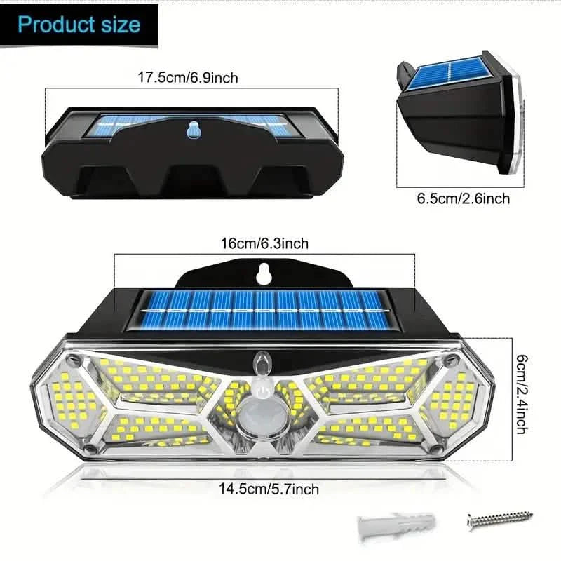 126 LEDs Portable Solar Security Lights, IP65 Waterproof Wireless Exterior Flood Light Detected Light DailySale