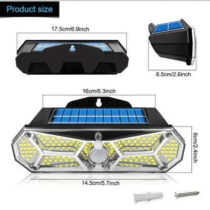 126 LEDs Portable Solar Security Lights, IP65 Waterproof Wireless Exterior Flood Light Detected Light DailySale