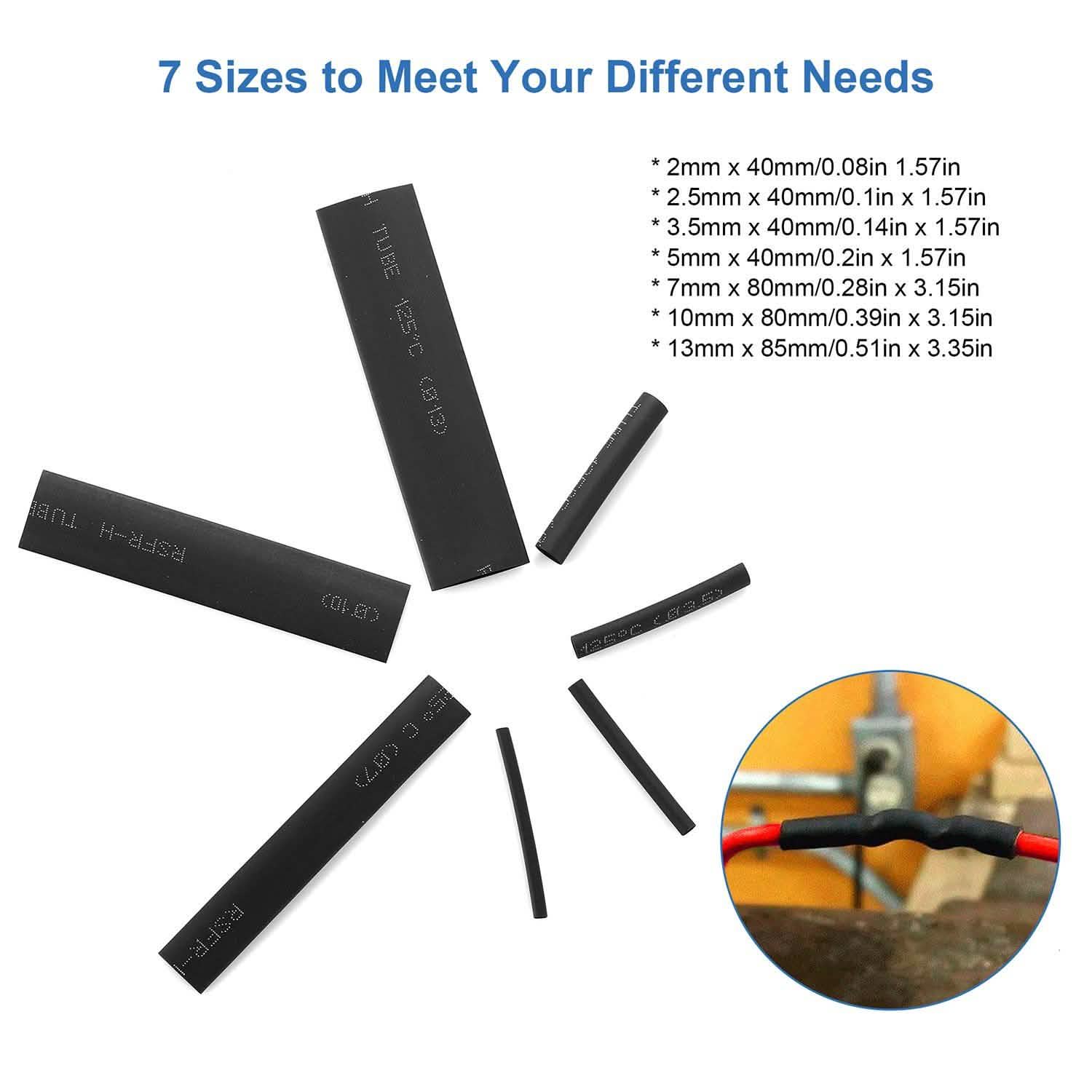 127-Piece: 2:1 Heat Shrink Tube Wire Wrap Assortment Set DailySale