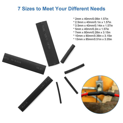 127-Piece: 2:1 Heat Shrink Tube Wire Wrap Assortment Set DailySale