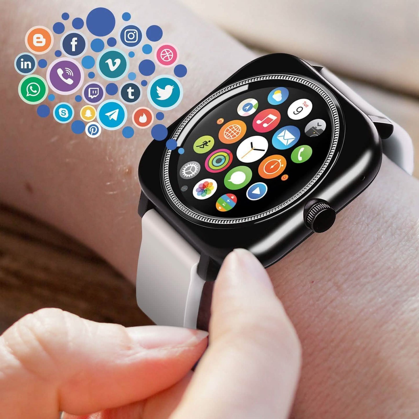 1.28'' Touch Screen Smartwatch Handsfree Bluetooth Sport Fitness Tracker DailySale