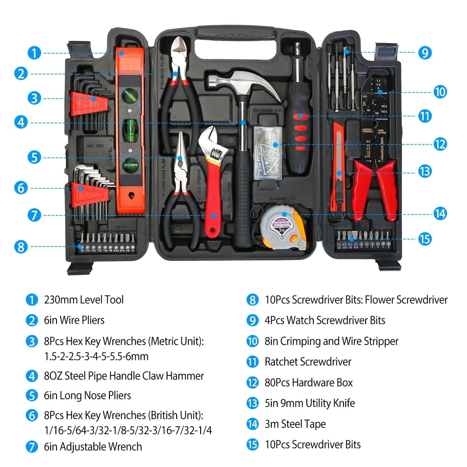 129-Pieces Set: Household Hand Tool Set DailySale