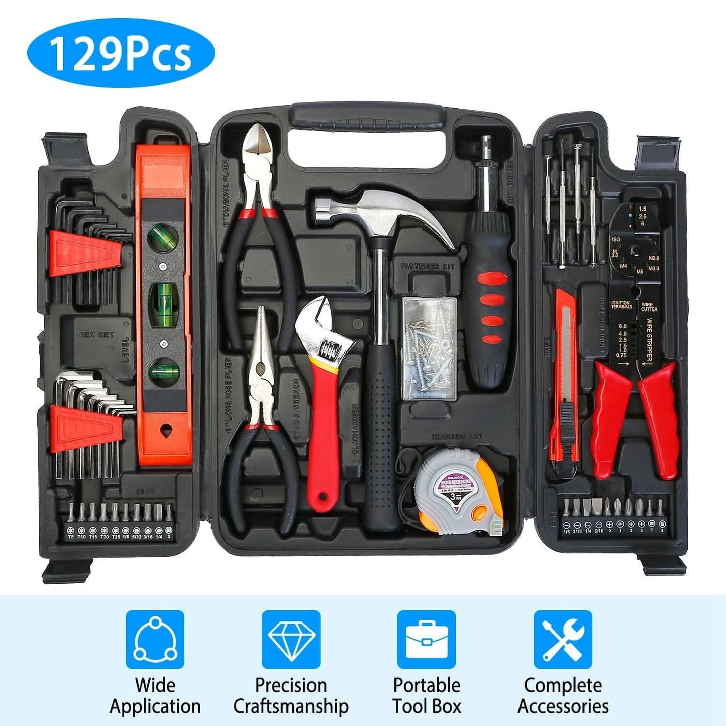 129-Pieces Set: Household Hand Tool Set DailySale