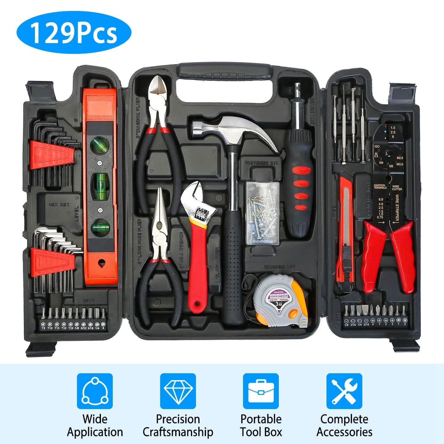 129-Pieces Set: Household Hand Tool Set DailySale