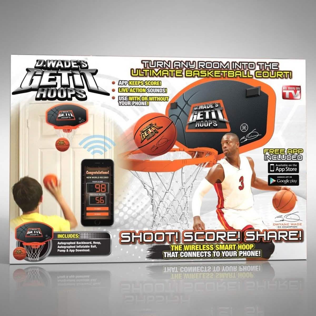 Dwayne Wade Wirelessly Connected Mini Basketball Hoop DailySale