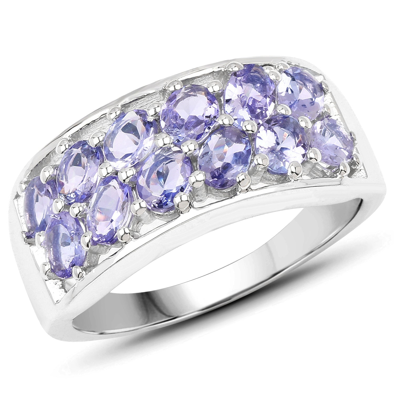 2.04 Carat Genuine Tanzanite .925 Sterling Silver Ring Bids.com
