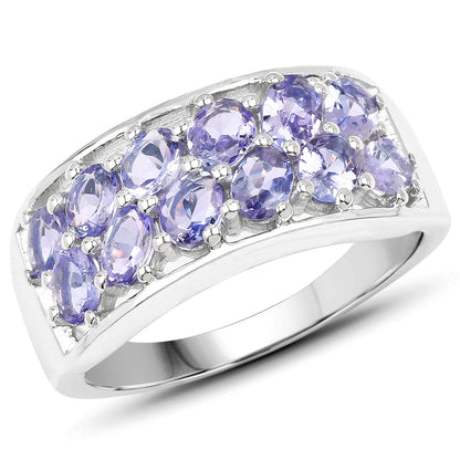 2.04 Carat Genuine Tanzanite .925 Sterling Silver Ring Bids.com